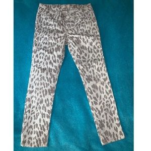 Girls Grey Cheetah Print jeans , super skinny